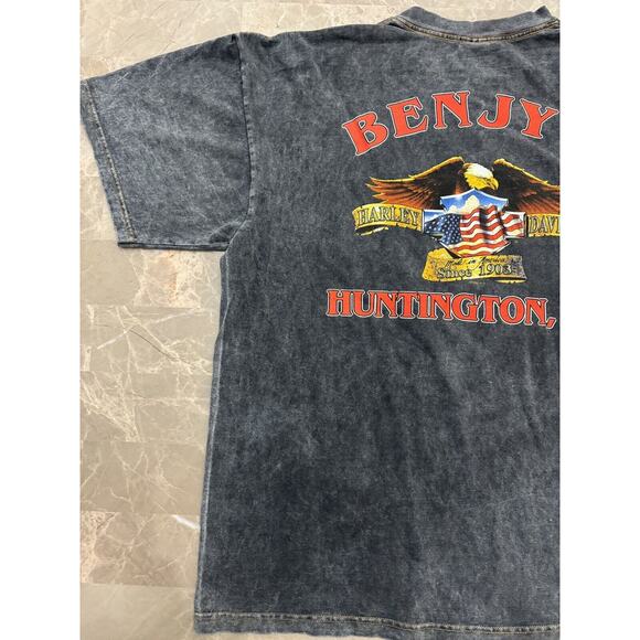Harley Davidson BENJY'S Huntington WV Motorcycle Vintage Shirt Size XL Eagle - Picture 10 of 12